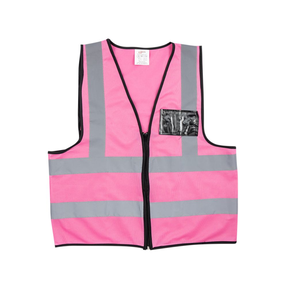 Vests PIONEER Refl Zip Id Pocket Pink Med V020