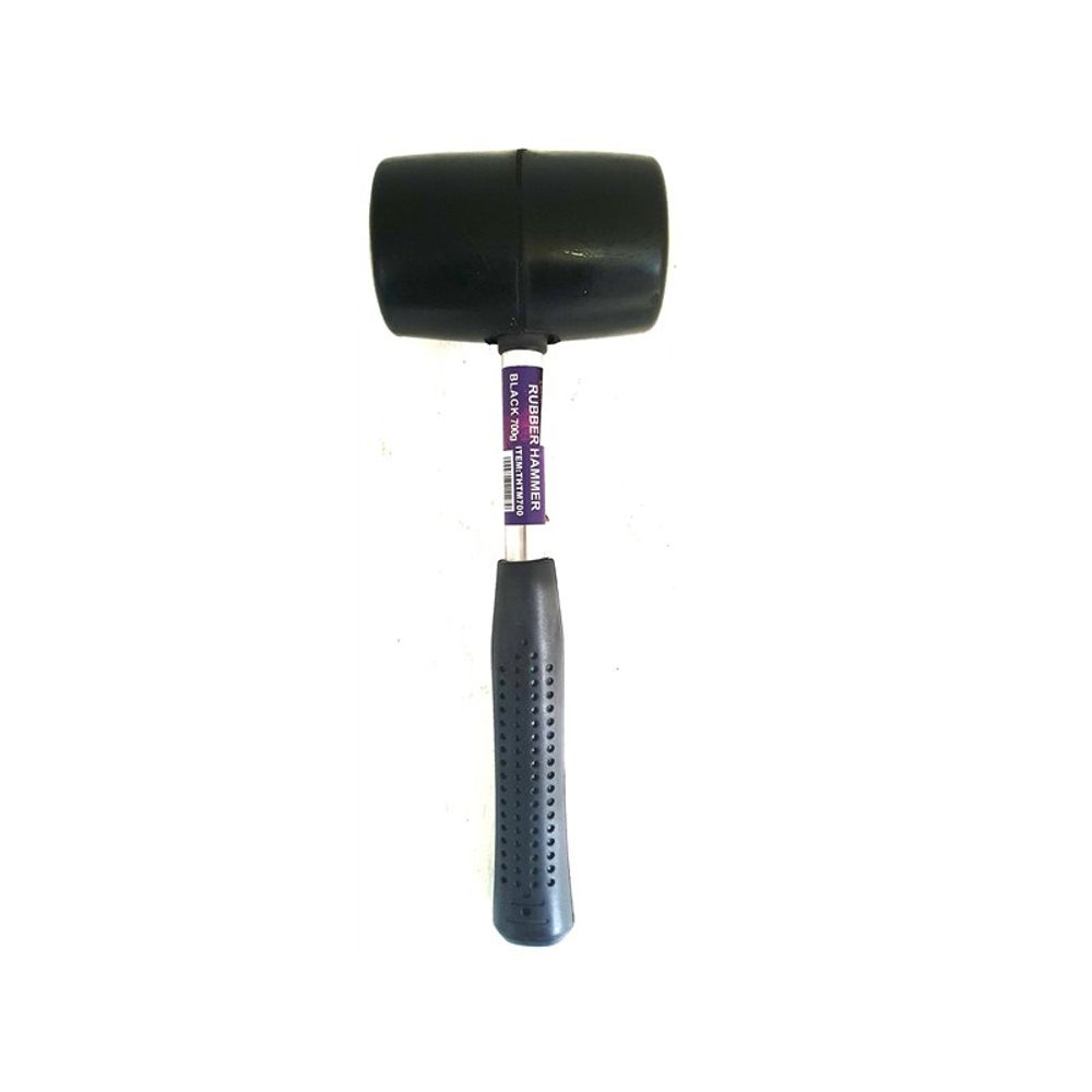 Hammer Mallet Rubber Steel Shaft 700gr Black RIGGER