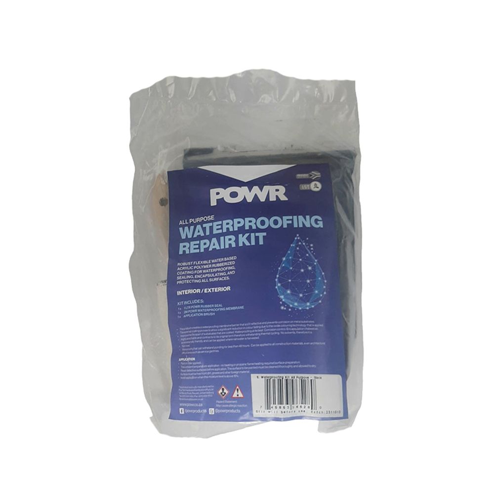 Waterproofing Kit All Purpose Black 1 Ltr POWR