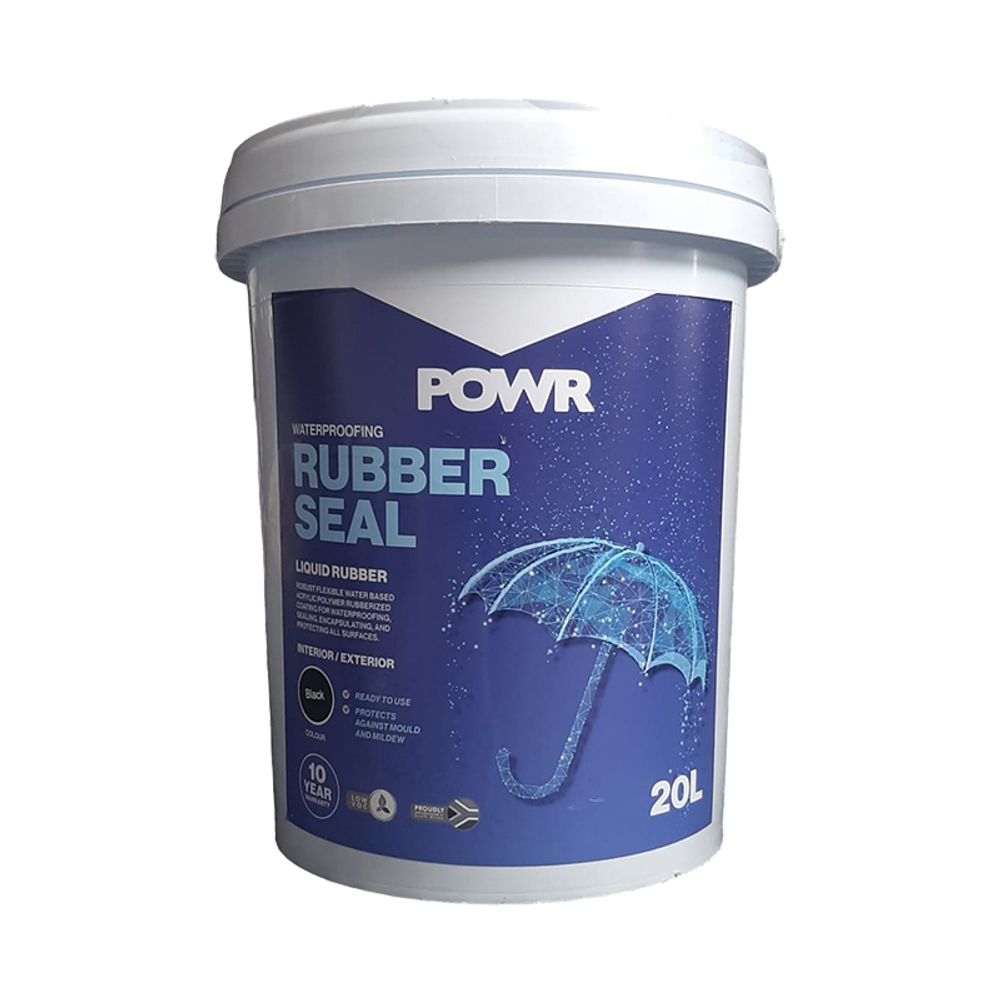 Rubber Seal Waterproof Coating Black 20 Ltr POWR