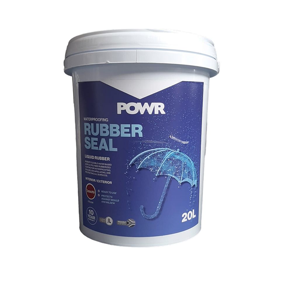 Rubber Seal Waterproof Coating Terracotta 20 Ltr POWR