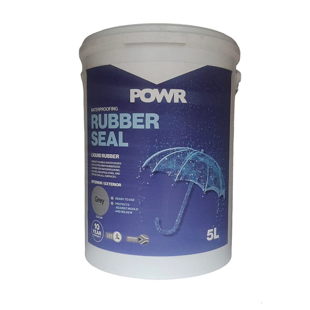 Rubber Seal Waterproof Coating Light Grey 5ltr POWR