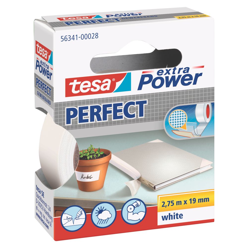 TESA Extra Power Perfect 2.75mx19mm White (ip 10)
