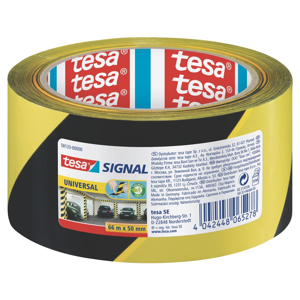 TESA Marking Tape Universal 66mx50mm Yellow-black (ip 6)