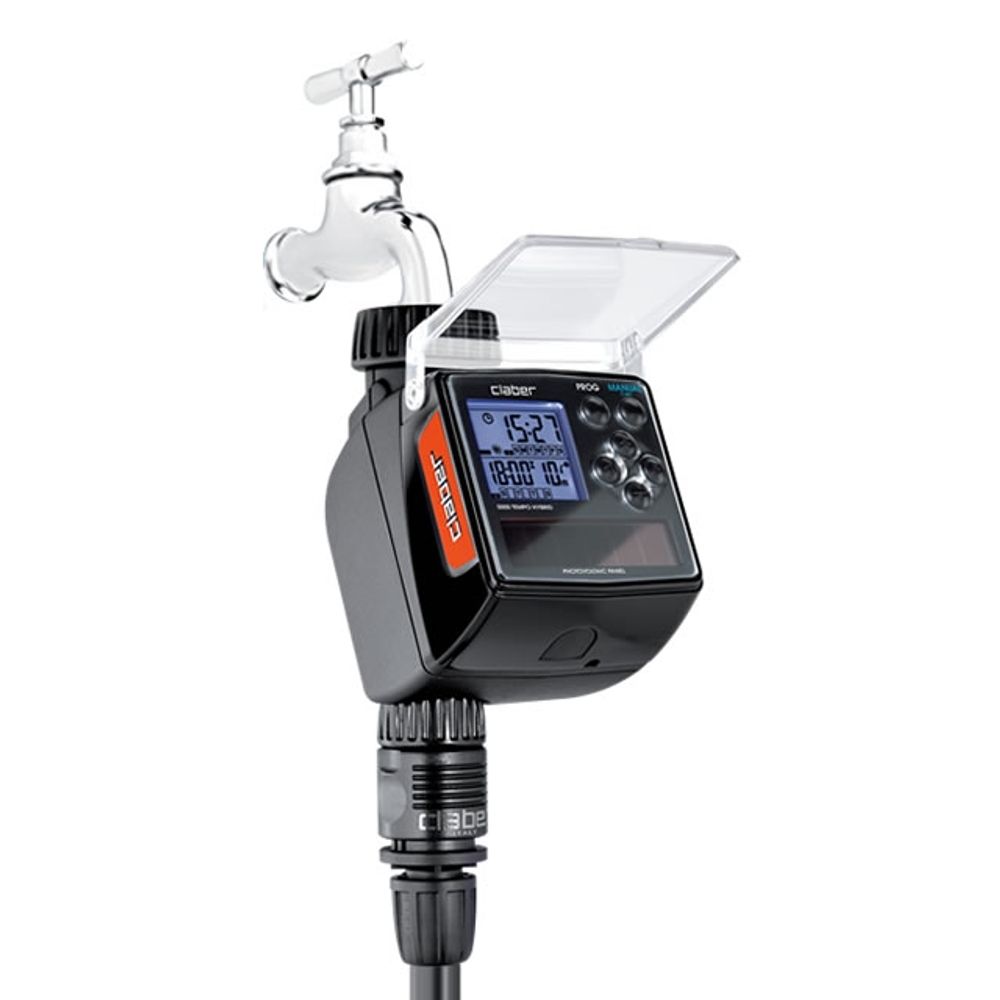 Tempo Hybrid Single Line Timer, 4 Programmable Cycles Per Day, Rain Sensor Compatible, Solar & Batt