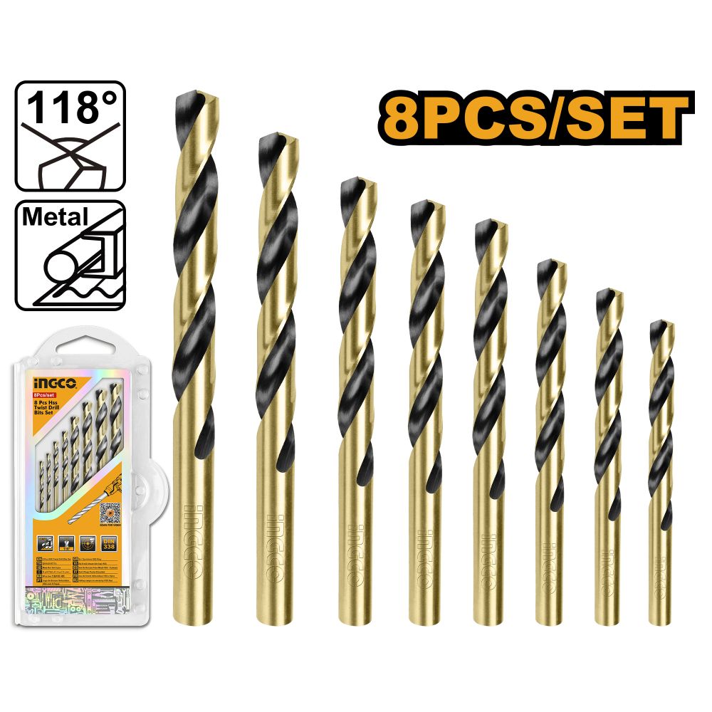 Drill Bit Set Twist Hss 8pcs