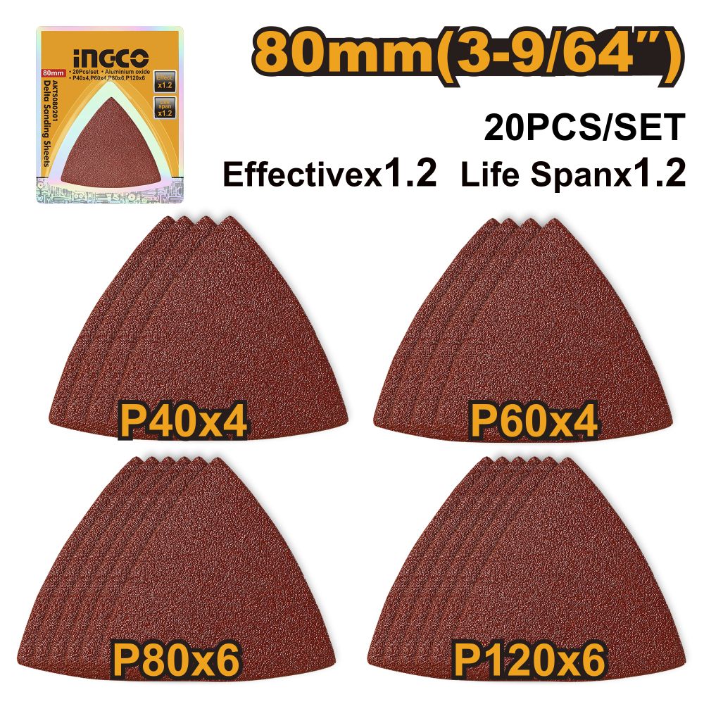 Sand Sheet 80mm Alum Oxide 20pcs
