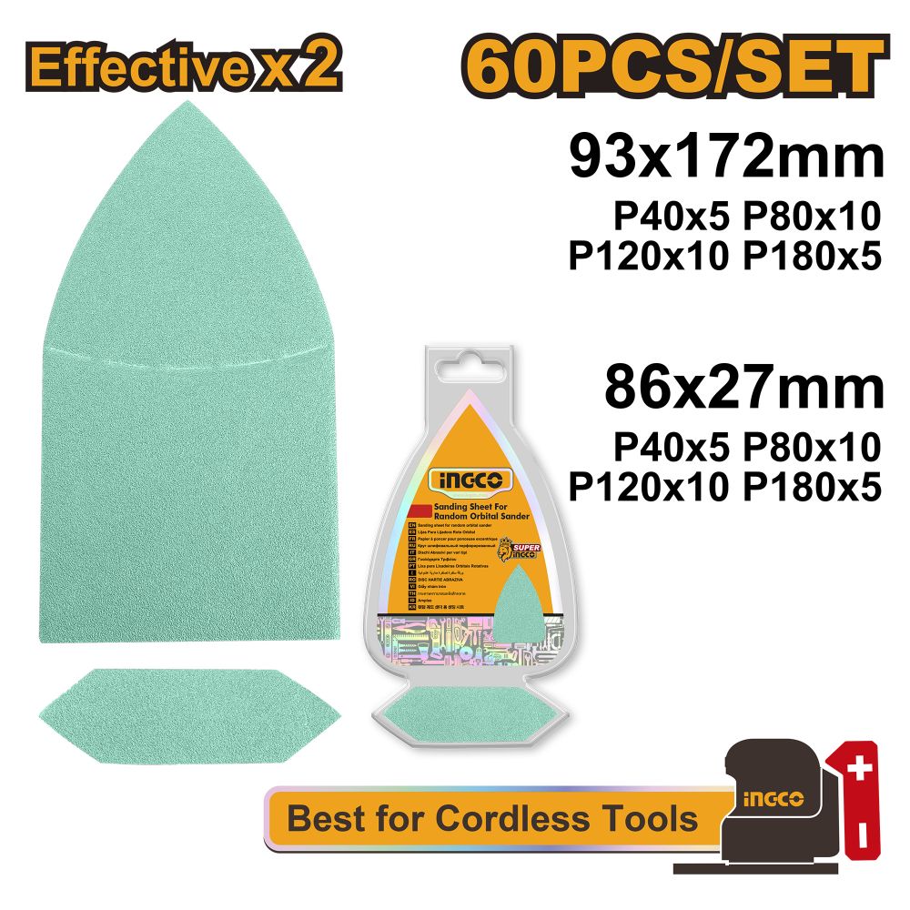 Sand Sheet 60pcs P40 80 120 180 172mm For Cpsl2014