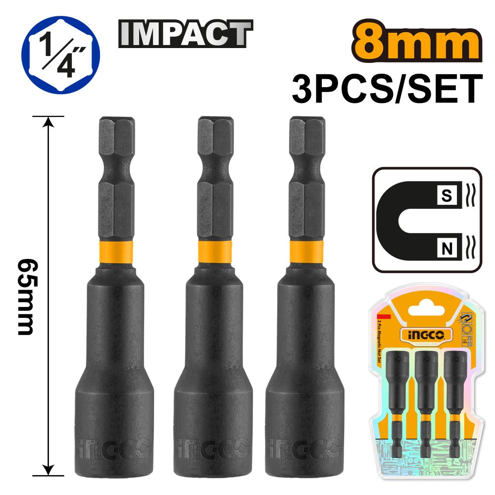 Magnetic Nut Setter 8mm 3pcs