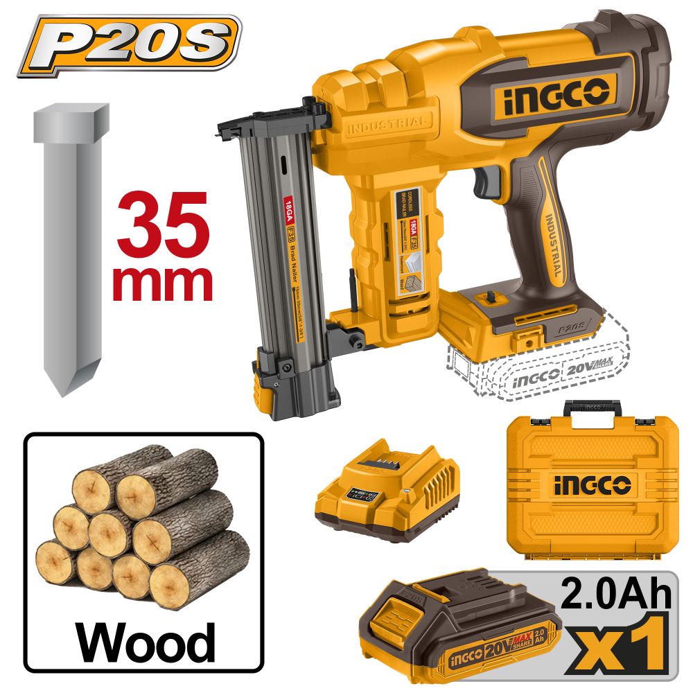 20v Ps+c/l Brad Nailer Kit Batt In Case