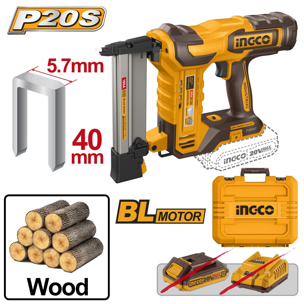 20v Ps+c/l Crown Stapler 5.7x40mm + Acc In Case