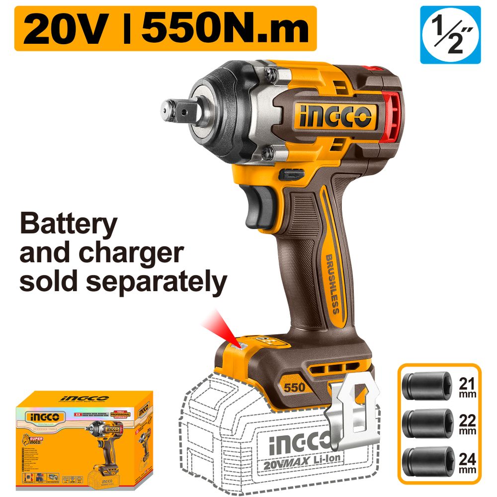 20v Ps+c/l B/l Wrench Imp 550nm No B/c