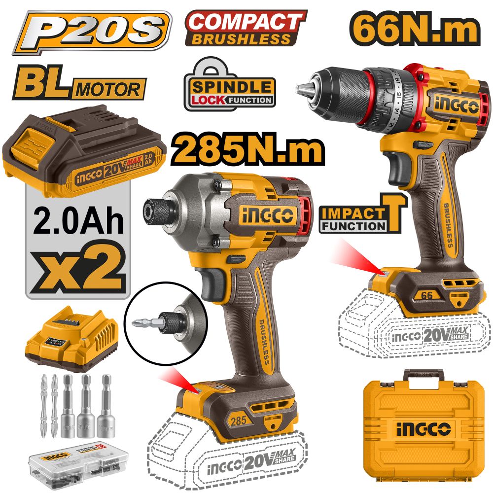 20v Ps+c/l Drill/driver Combo 2pcss Kit