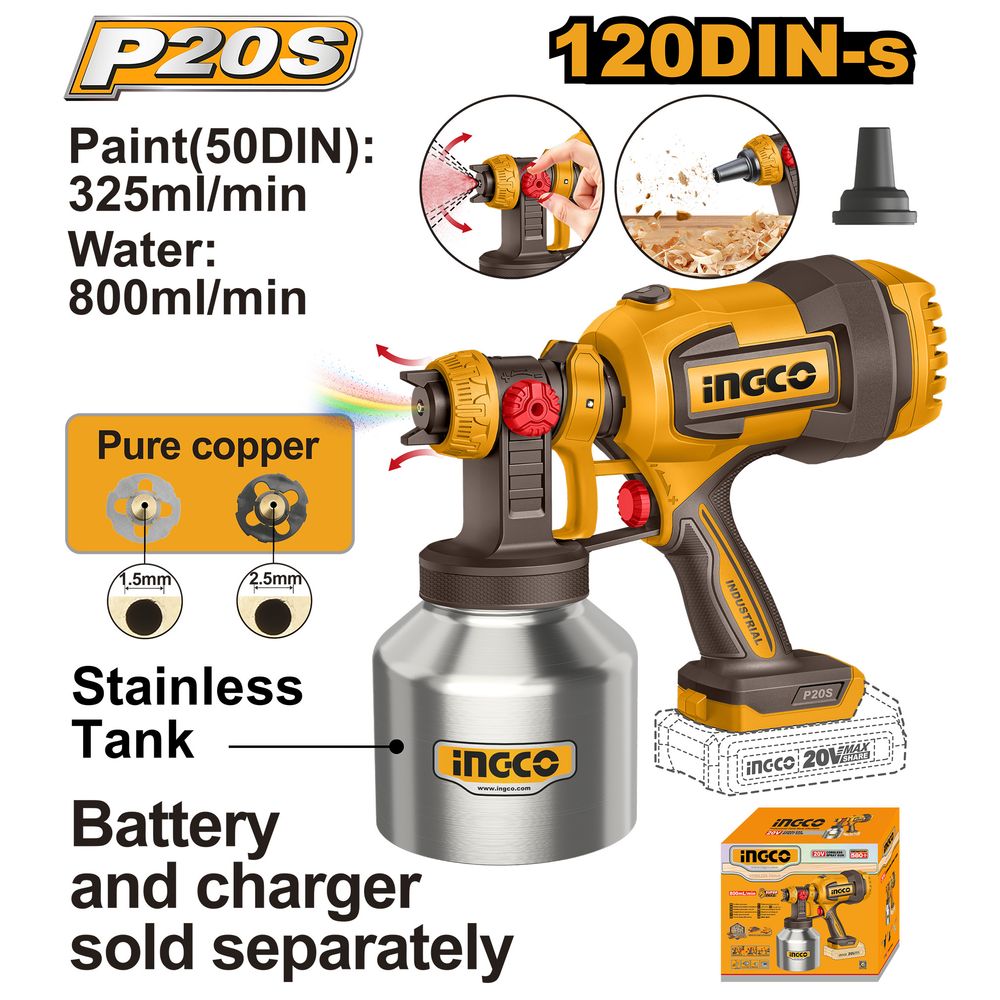 20v Ps+c/l Spray Gun 800ml Incl Assy No B/c