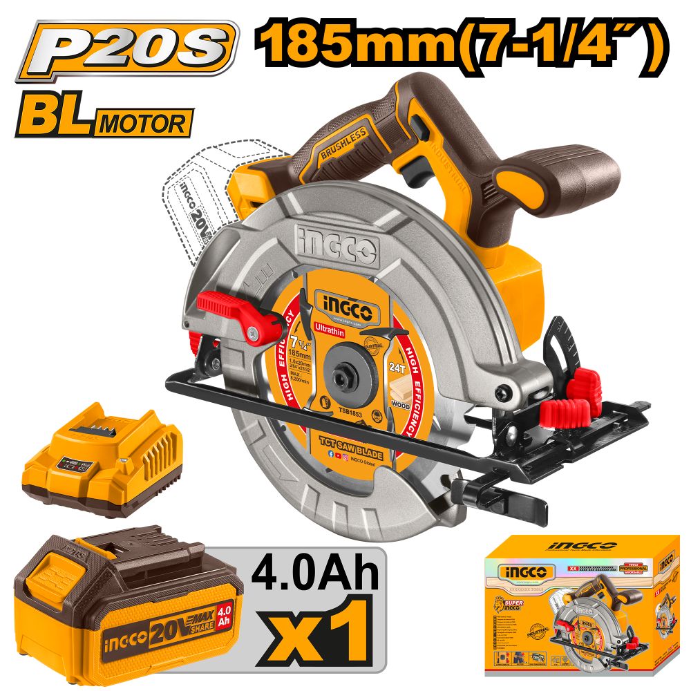 20v Ps+c/l B/l C/saw 185mm Kit Batt + Acc