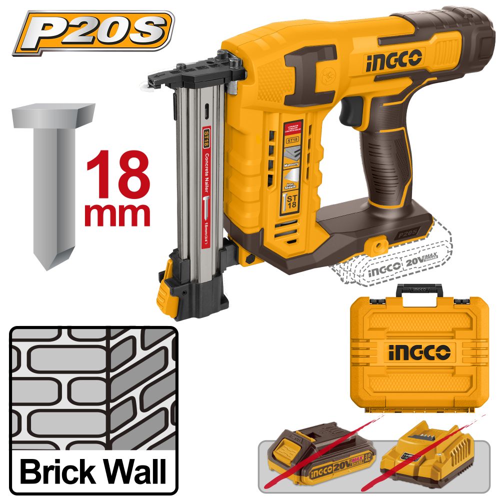 20v Ps+c/l Concrete Nailer St18m +acc