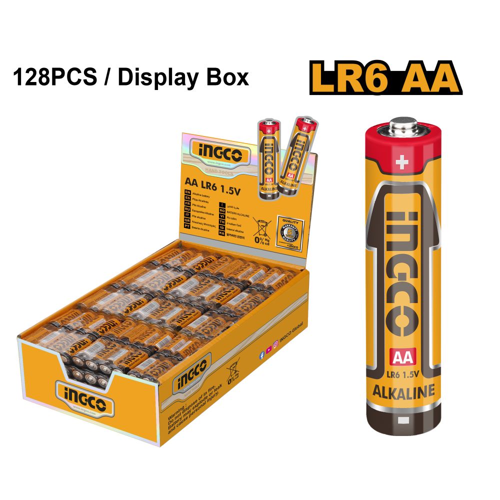 Battery Alkaline Aa 128 In Display Box