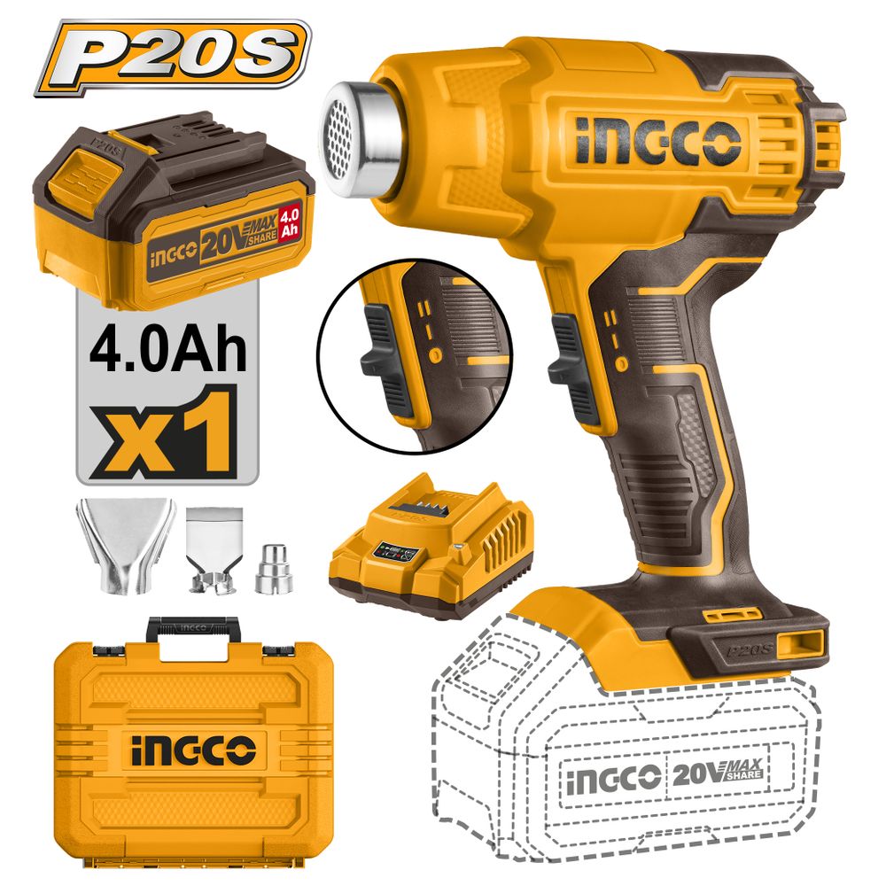 20v Ps+c/l Heat Gun 3p Kit Batt