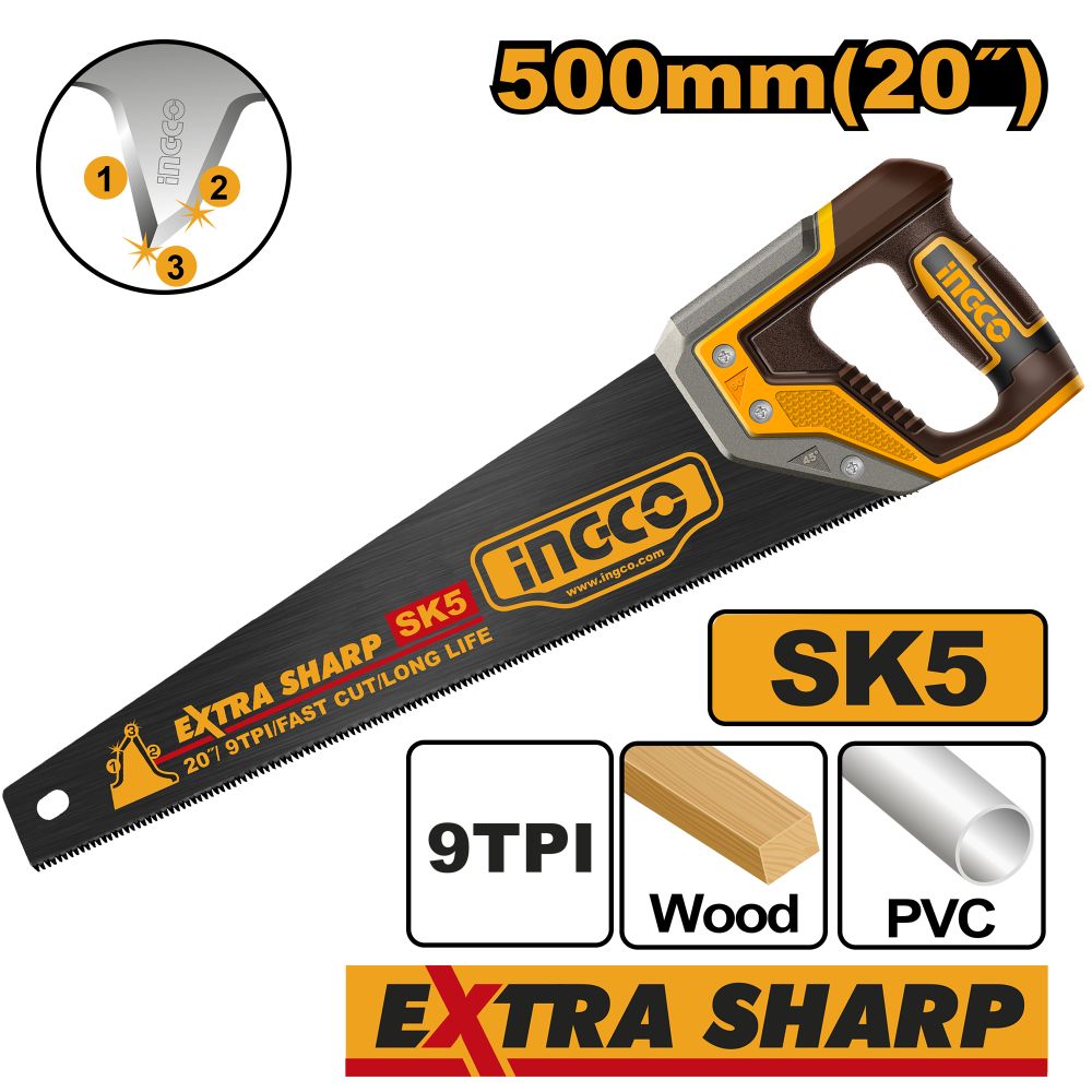 Saw Hand 500mm 9tpi X Sharp Bld Sk5