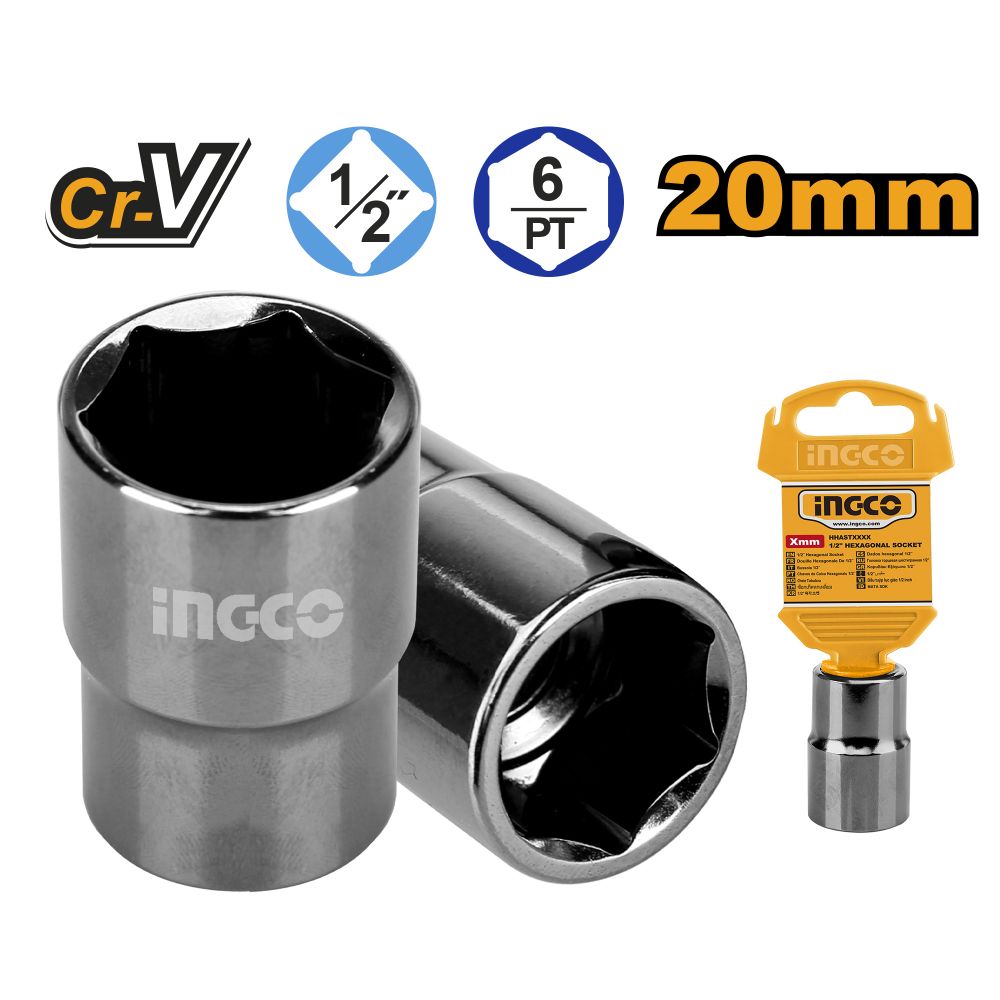 Socket Hex 1/2dr 6pt 20mm