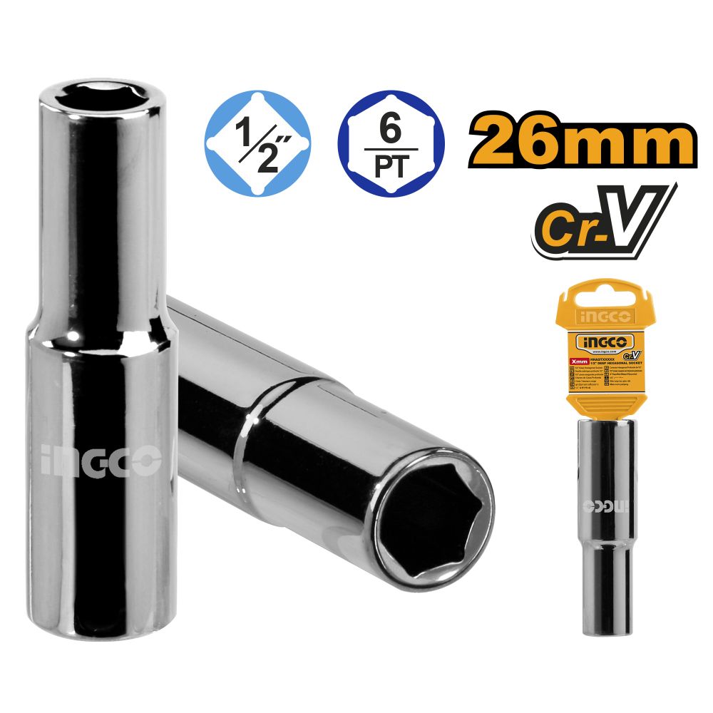 Socket Deep Hex 1/2dr 6pt 26mm