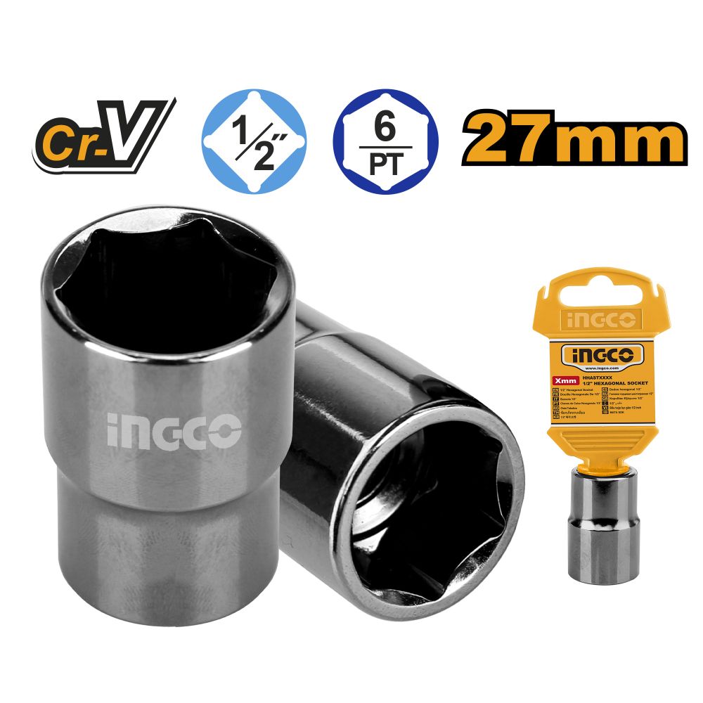 Socket Hex 1/2dr 6pt 27mm