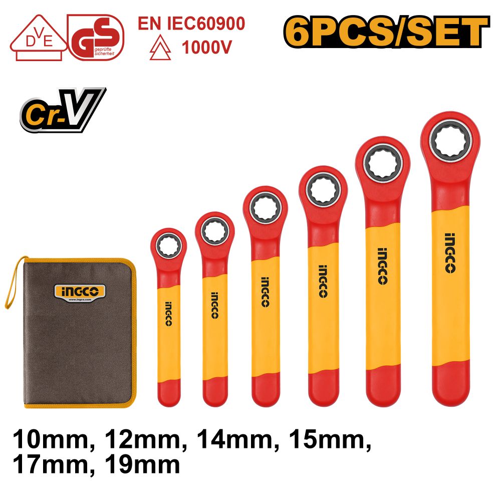 Ratchet Box Wrench Set Vde/gs 10 19mm 6pcs