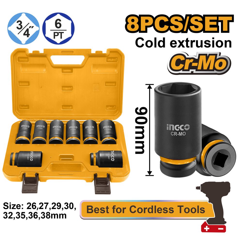 Impact Socket Set 3/4 8pcs