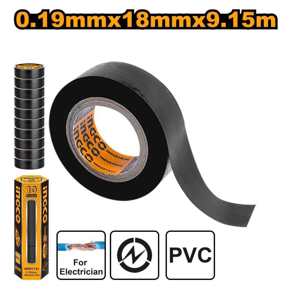 Tape Insul 9.15mx18x0.19mm Blk P/10