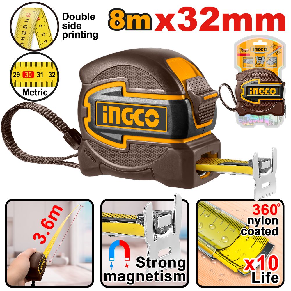 T/measure Steel R/case 8mx32mm Mag Dbl Hook