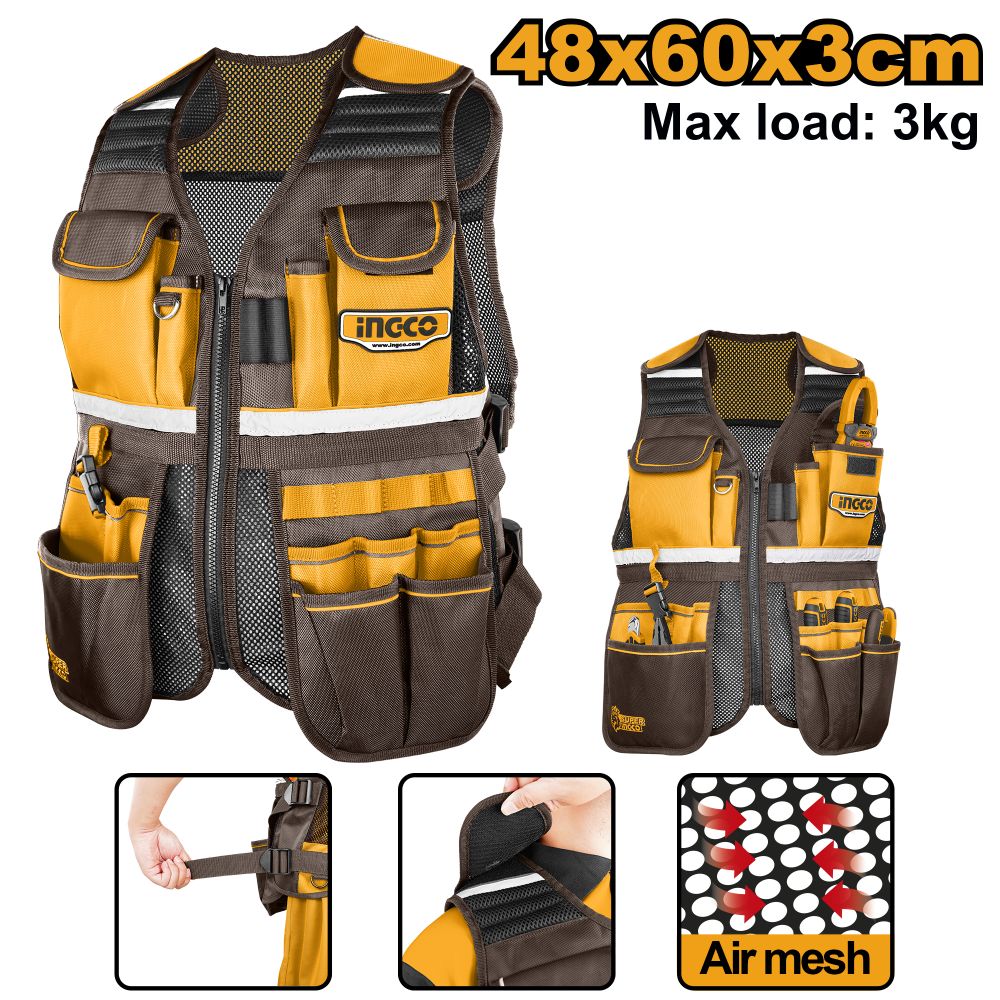 Tool Vest Adj Straps 48x60x3cm 17 Pocket 3kg