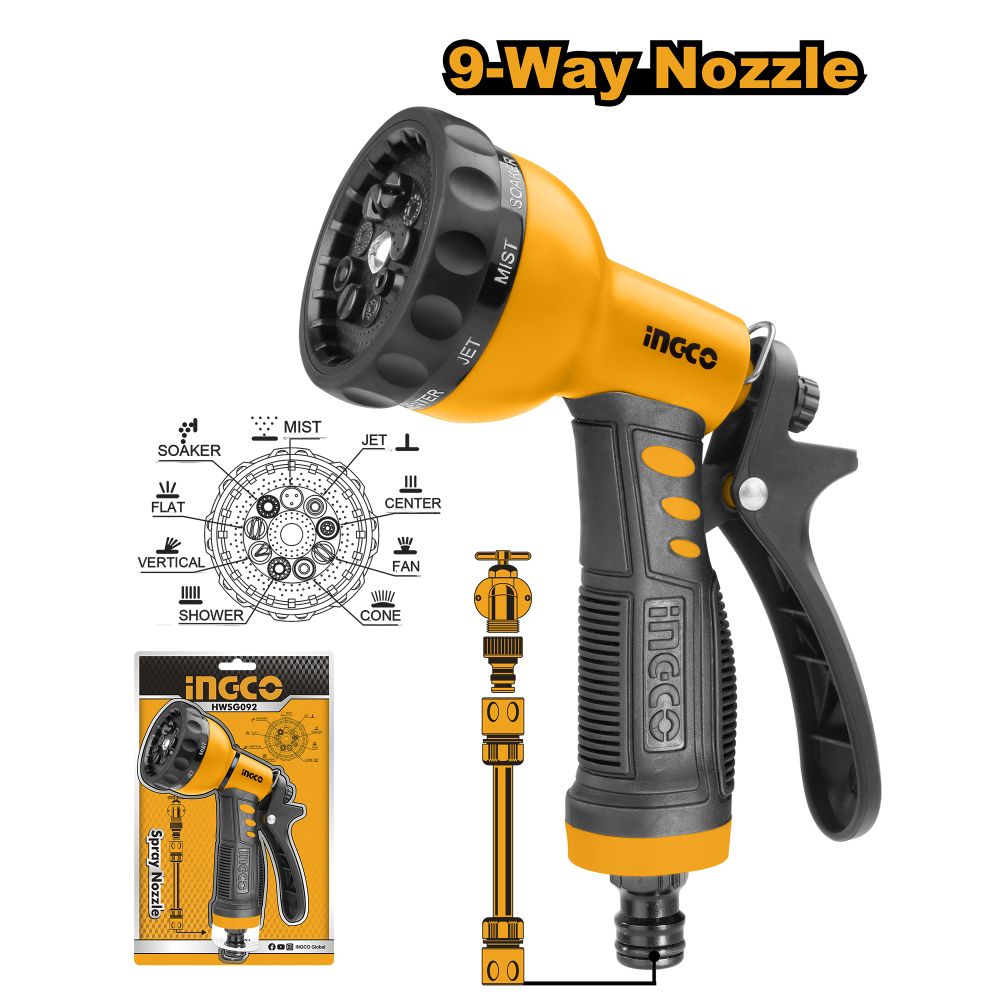 Garden Nozzel Trigger 9/pat Spray+3/4 Adp