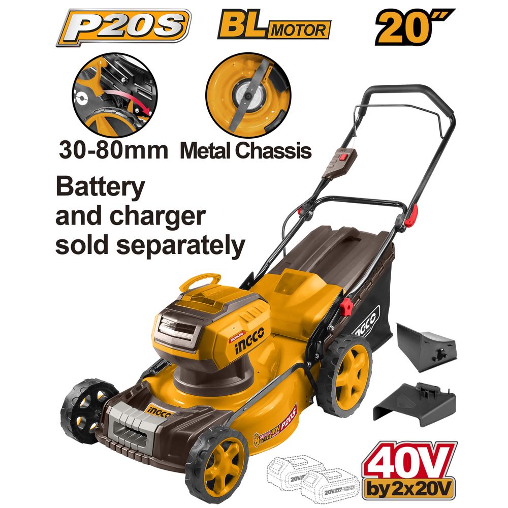 20v Ps+c/l 40v Lawn Mower 510mm 60l