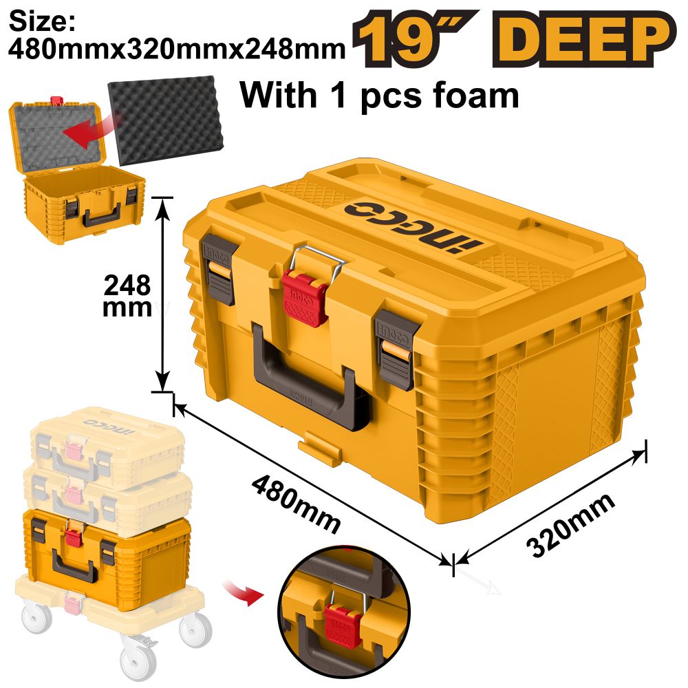Stackable T/box 480x320x248mm 25kg P/clip Empty