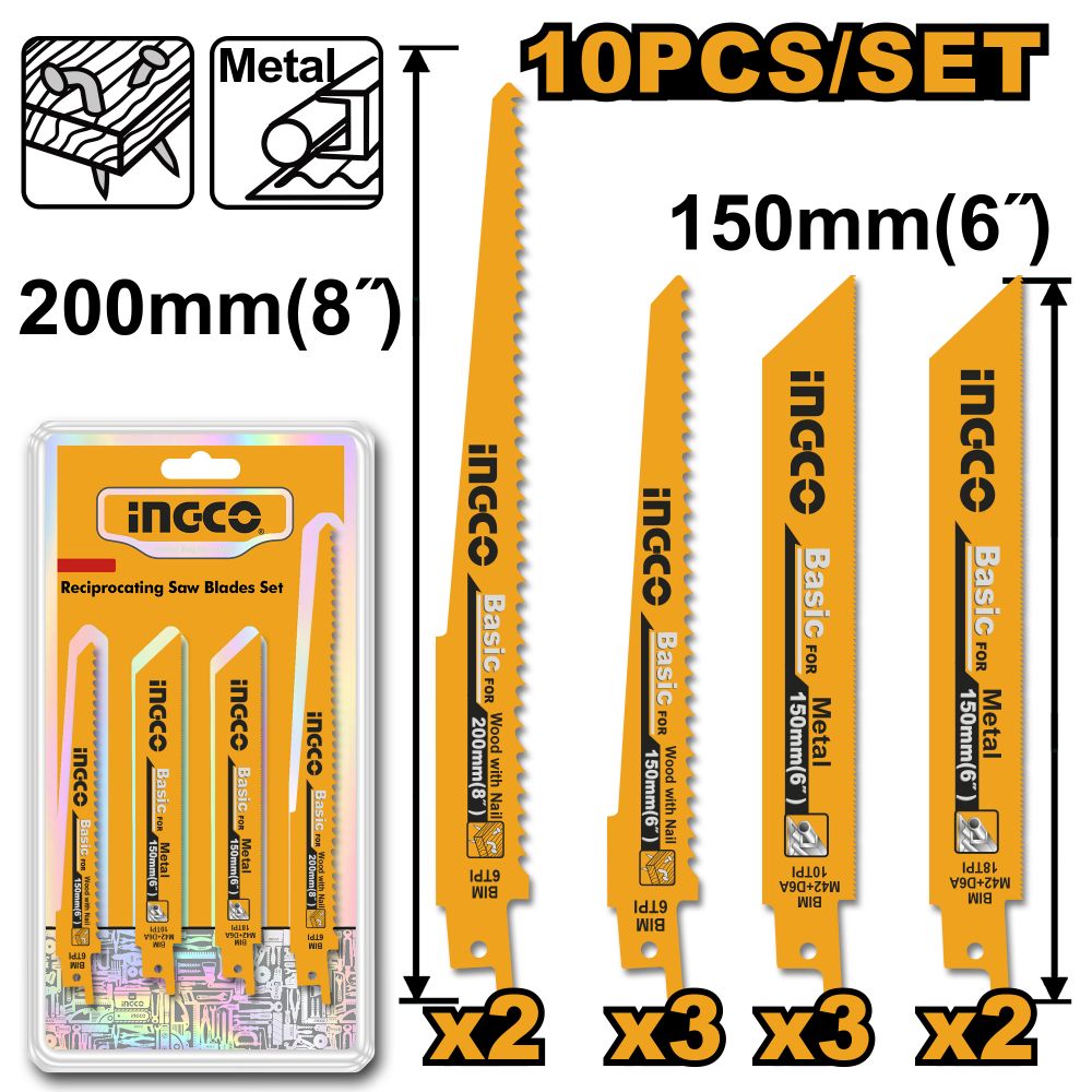 Blade Recip Wood/metal 10pcs