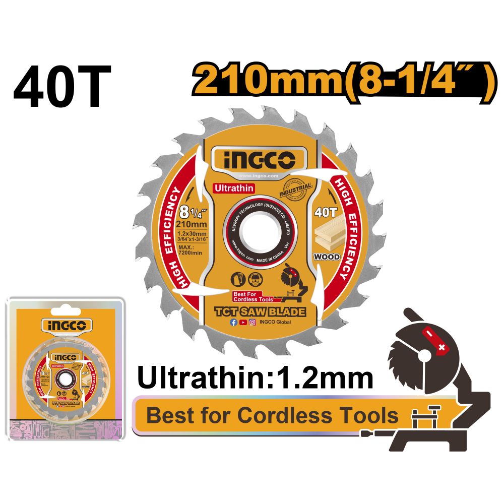 Blade Tct Wood U/thin 210x40t