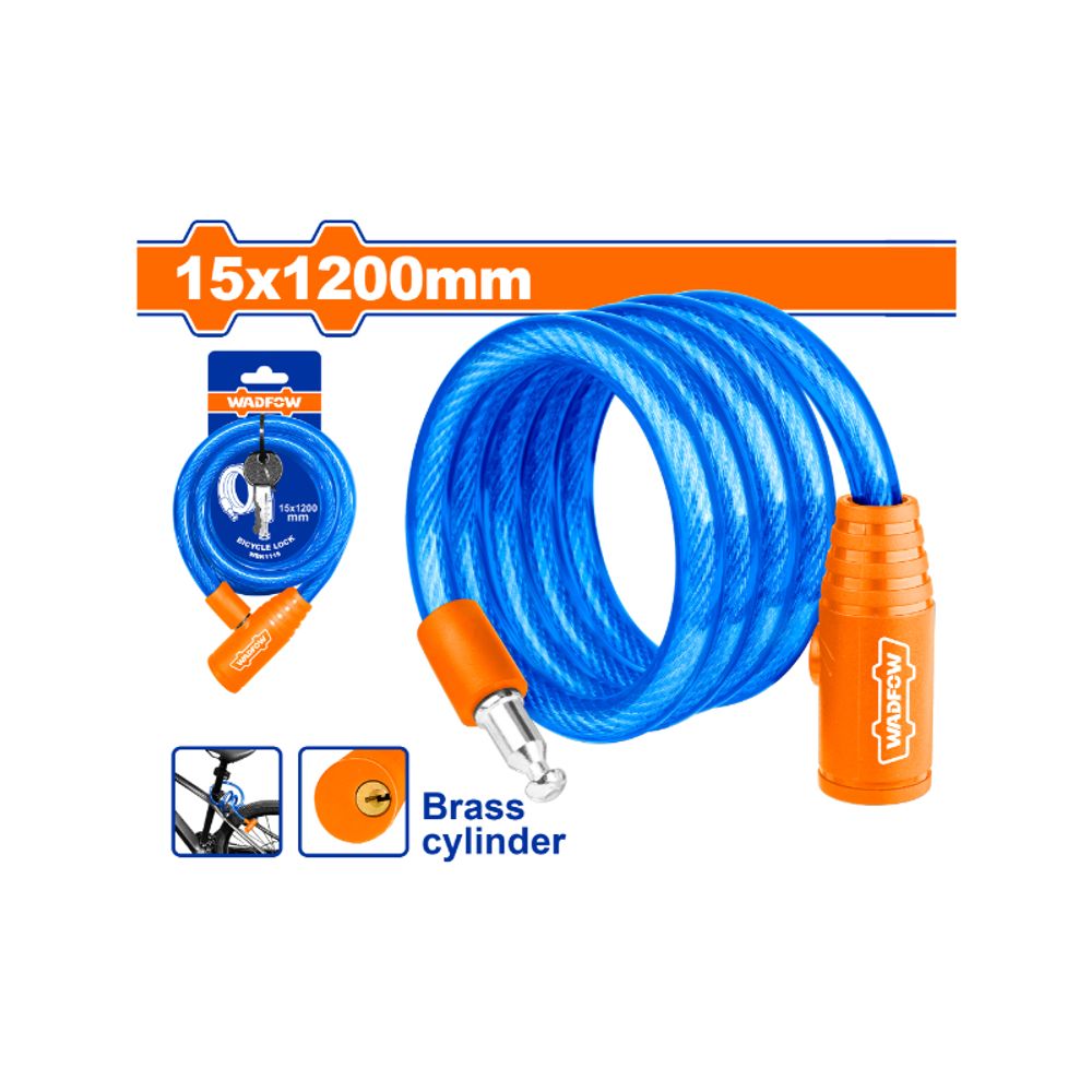 Lock Cable Bicycle Pvc Coat 15x1200mm