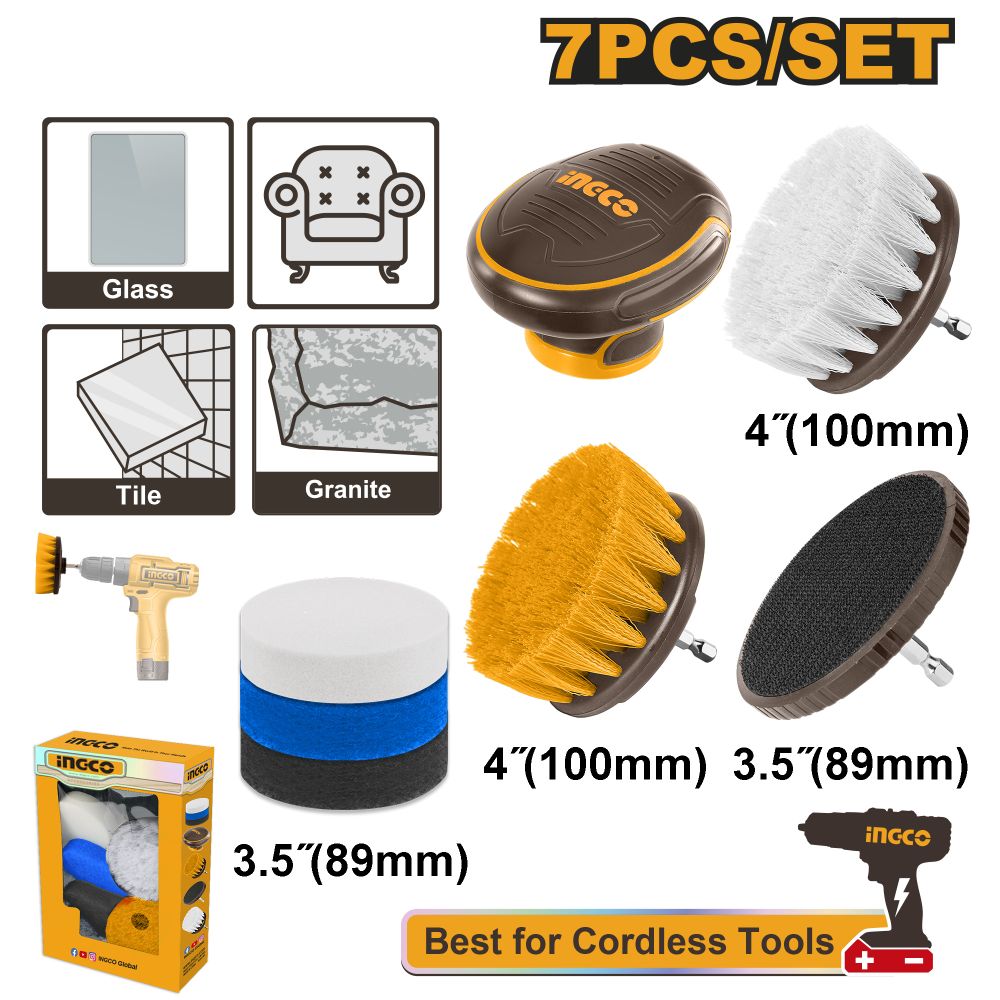20v Ps+c/l Acc Brush Clean Set Med 7pcs