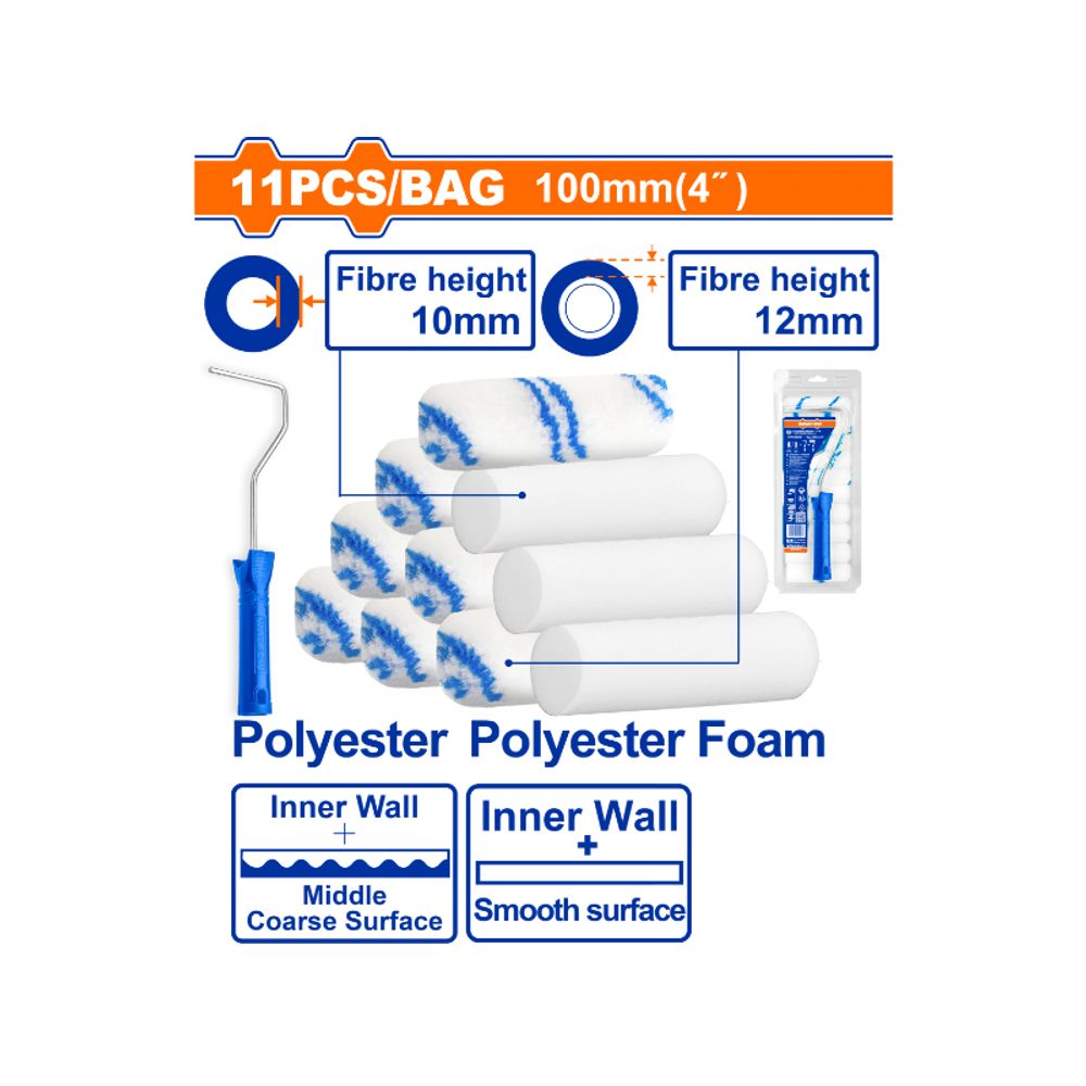P/roller Set I/w 100mm 11pcss