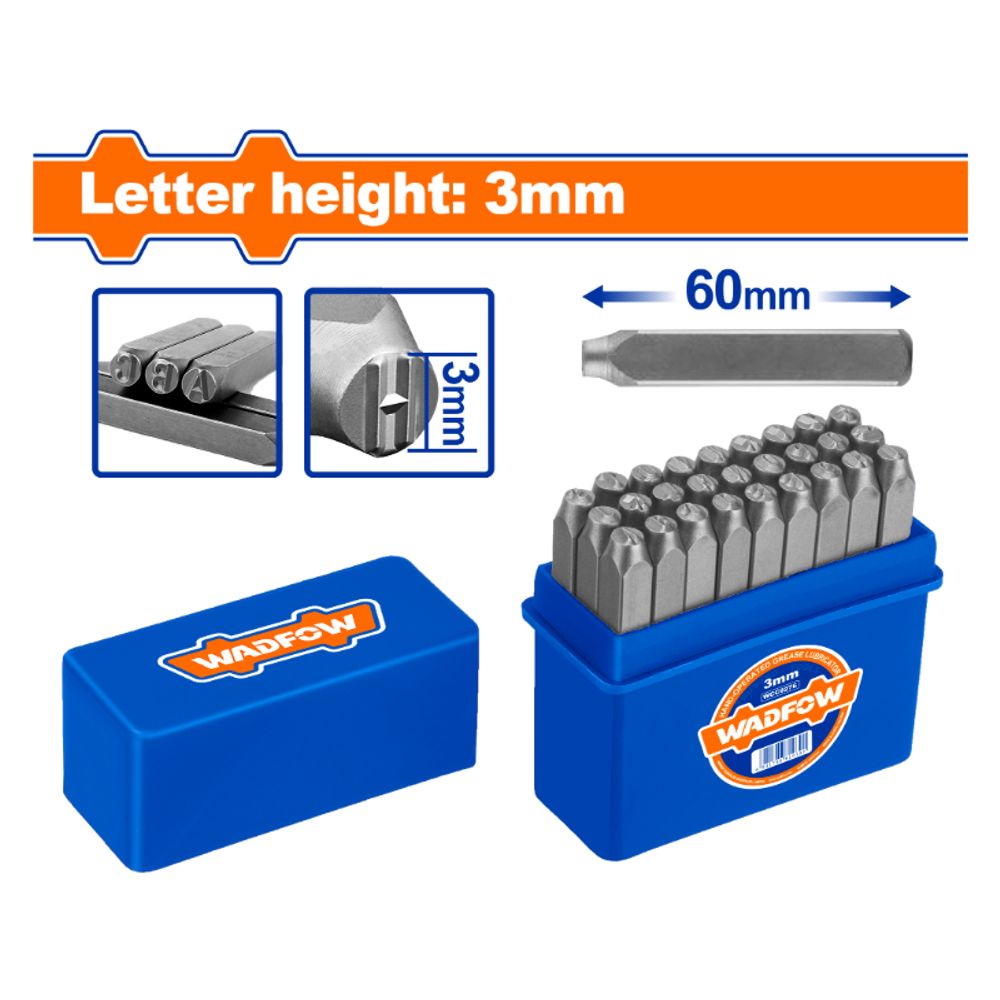 Punch Letter Set A Z 3x60mm 27pcss
