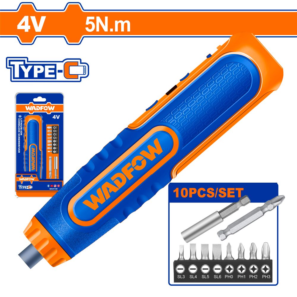 4v C/l Screwdriver 5nm10pcs Bit Set