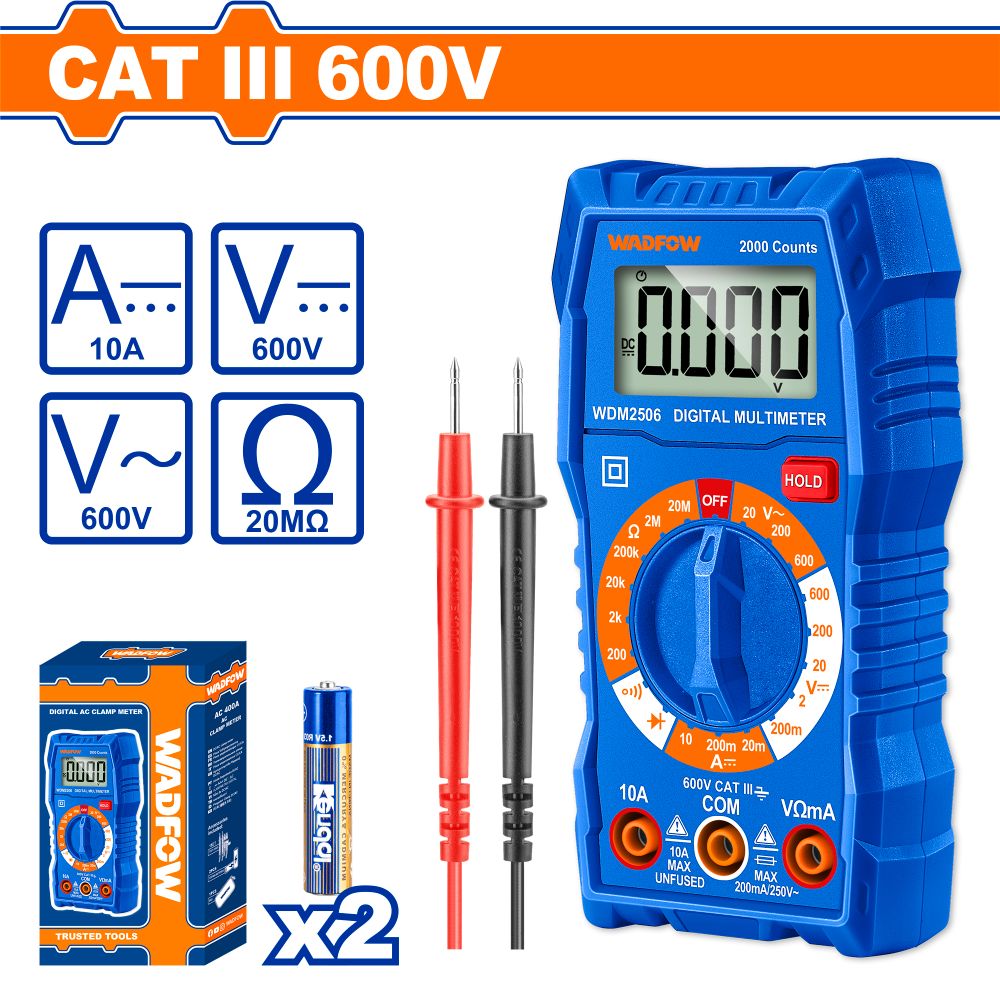 Multimeter Digital 600v 2000 Counts + Batt