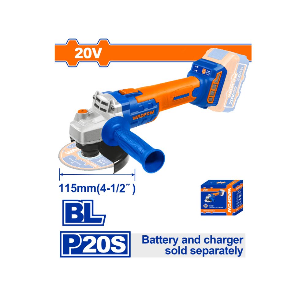 20v Ps+c/l B/l A/grinder 115mm