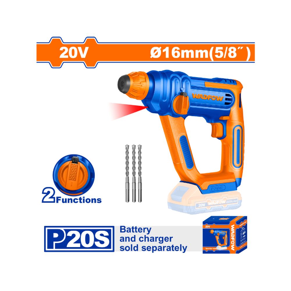 20v Ps+c/l Rotary Hammer Drill + 3pcss Assy