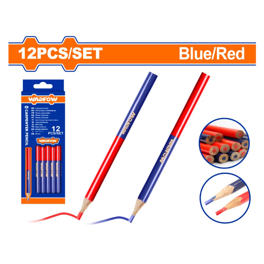 Pencil Carpenter Set Red/blue 12pcss