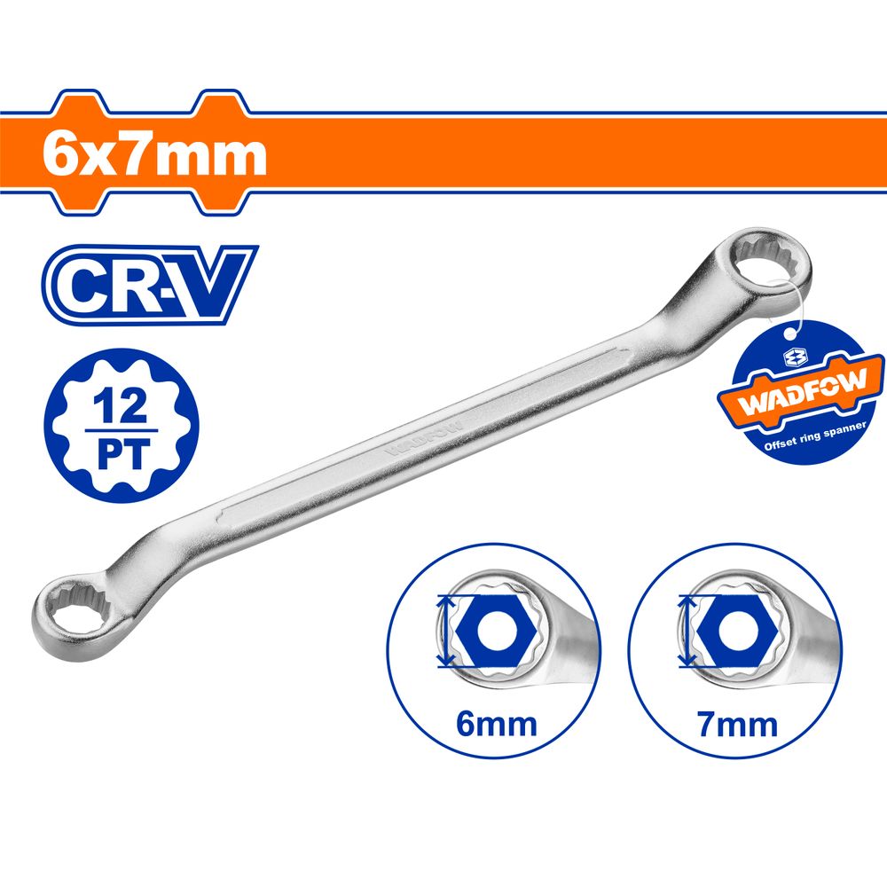 Spanner O/s Ring Cr V 6x7mm