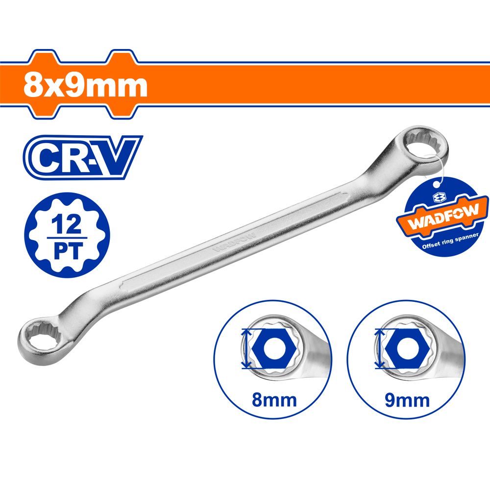 Spanner O/s Ring Cr V 8x9mm