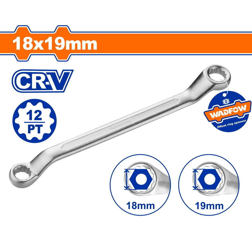Spanner O/s Ring Cr V 18x19mm