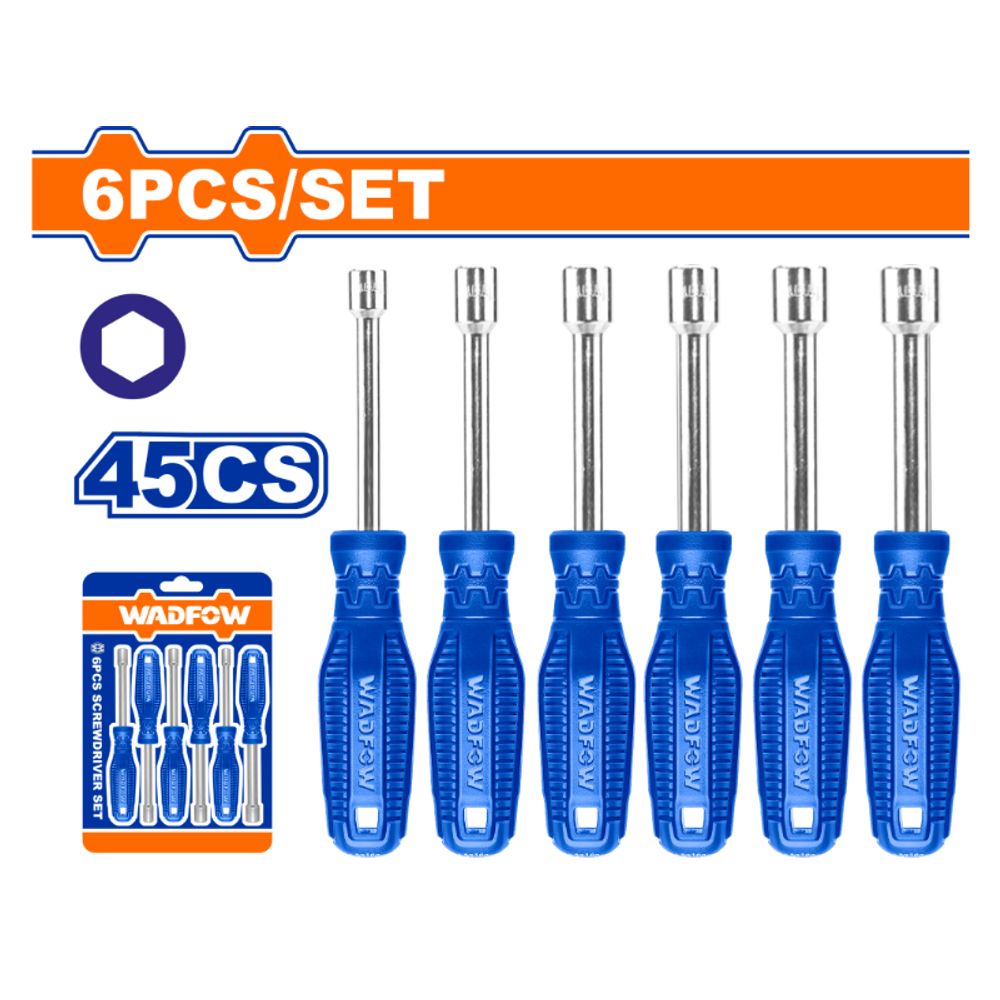S/driver Set Nut 45cs 6pcss