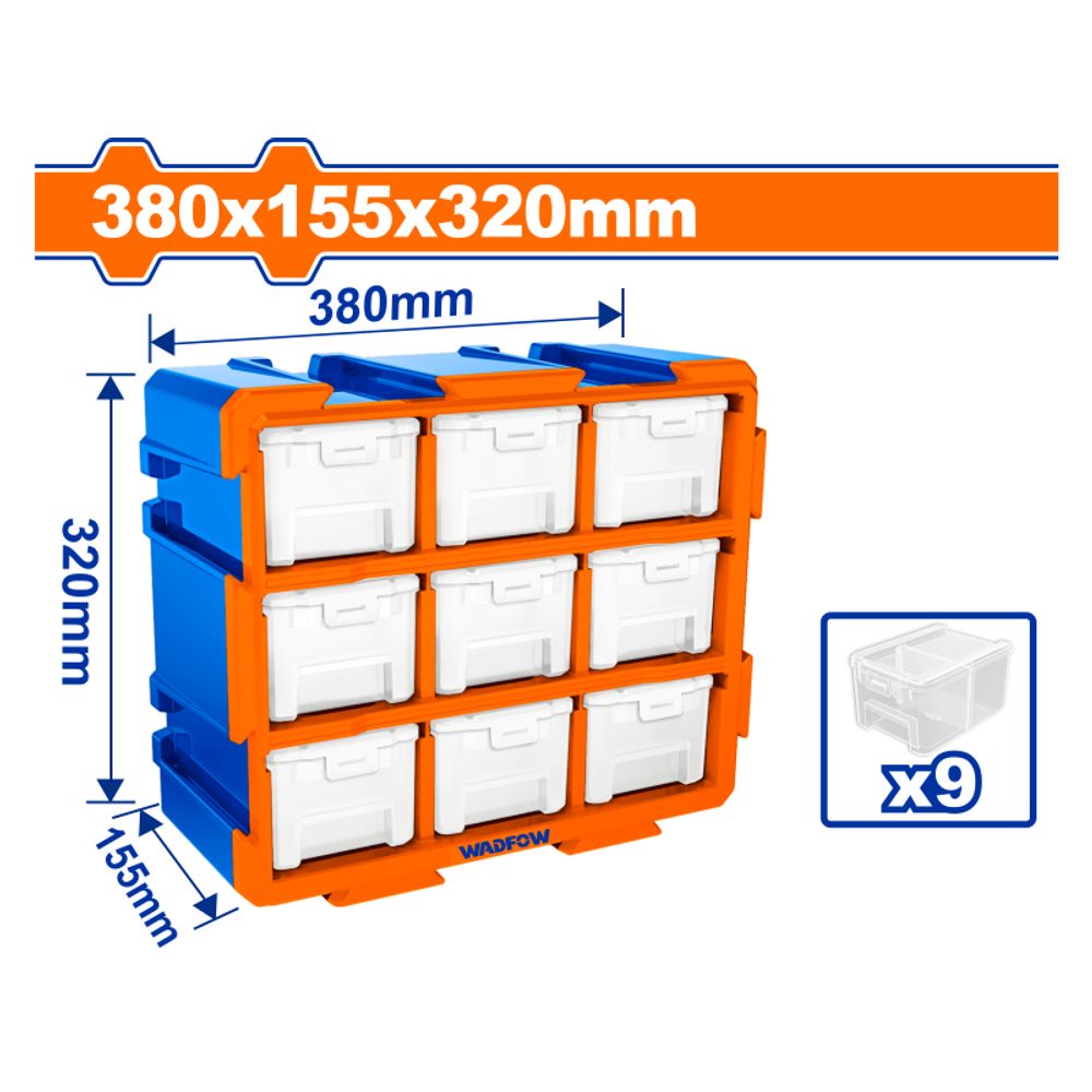 Storage Tower Set 380x155x320mm Bin 9pcss